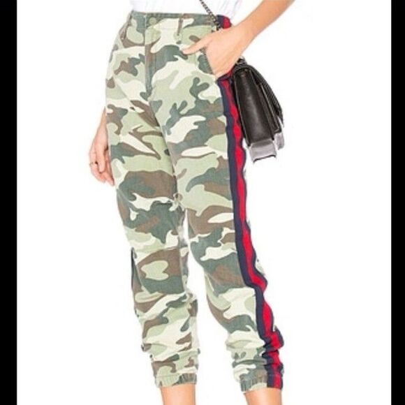 Mother‎ Pants Green The No Zip Misfit Double Time Camouflage Side Stripe Size 26 - Picture 13 of 13